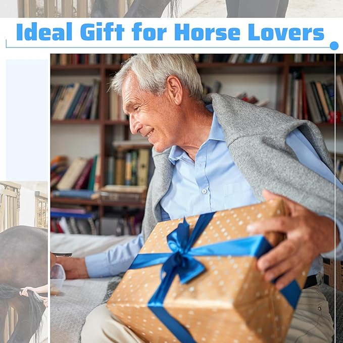 Abbylike 12 Pieces Horse Grooming Kit Racing Festival Tack Room Supplies Horse Brush Sets Equine Care Cleaning Kit Shedding Grooming Massaging Tools(Blue)-Mewly Pet