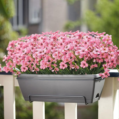 20 Bundles Artificial Flowers, Outdoor Indoor UV Resistant Fake Flowers No Fade Faux Plastic Plants Garden Porch Window Box Decoration