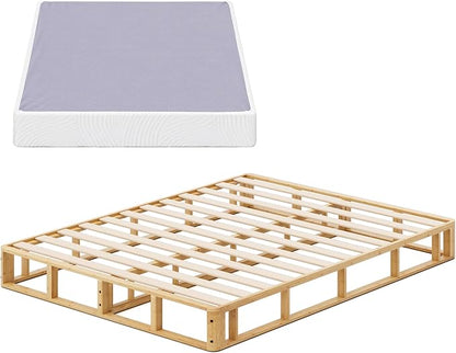 ZINUS Edgar 8 Inch Bamboo Box Spring, Mattress Foundation, Sturdy Bamboo Structure, Low Profile, Easy Assembly, Full