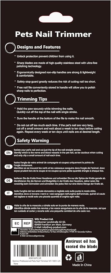 gonicc Dog & Cat Pets Nail Clippers and Trimmers - with Safety Guard to Avoid Overcutting, Free Nail File, Razor Sharp Blade - Professional Grooming Tool for Pets-Mewly Pet