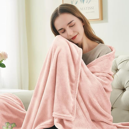 BEDELITE Fleece Blanket Pink Morn Throw Blankets for Couch & Bed, Luxury Plush Cozy Fuzzy Blanket 50" x 60", Super Soft Warm Lightweight Throw Blanket for Travel Camping