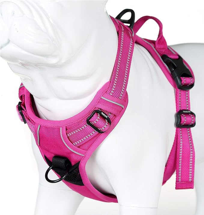 Truelove No Pull Dog Harness with Easy Control Handle and 2 Leash Attachments,Reflective Adjustable Pet Vest-Mewly Pet