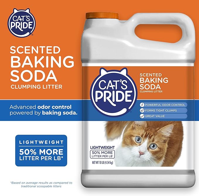 Cat's Pride Lightweight Clumping Litter: Baking Soda - Powerful Odor Control - Scented, 10 Pounds-Mewly Pet