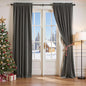 Lazzzy Velvet Blackout Curtains Thermal Insulated Room Window Drapes Super Soft Luxury Curtains for Living Room Bedroom Rod Pocket 2 Panels, Grey, 52" W x 90" L