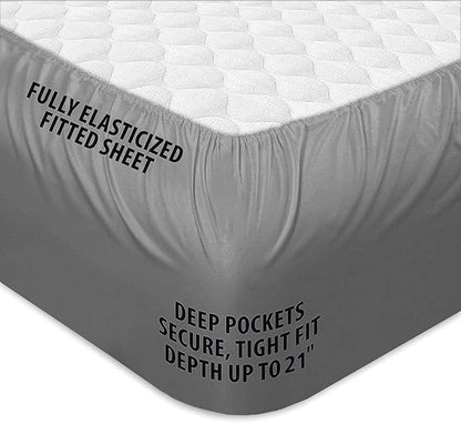 COONP Queen Mattress Topper, Extra Thick Pillowtop, Cooling Plush Mattress Pad Cover Bed Topper Protector with 8-21 Inch Deep Pocket (Grey, Queen)