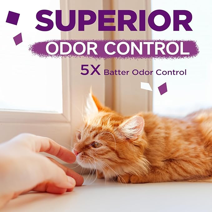 Made4Pets Cat Litter Crystals Kitty Litter Odor Control Crystal Litter Non Clumping No scooping Low Dust, Low Tracking, Lightweight, Dehydrates Waste,Lavender– 13.2 lbs (4 x 3.3 lb Packs)-Mewly Pet