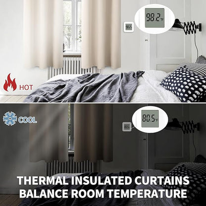 BGment Blackout Curtains - Grommet Thermal Insulated Room Darkening Bedroom and Living Room Curtains, Set of 2 Panels (46 x 72 Inch, Champagne)