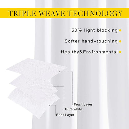NICETOWN White Room Darkening Curtain Panels - Thermal Insulated Grommet 50% Room Darkening Window Drapes and Curtains for Bedroom/Basement (Set of 2, W37 x L54)