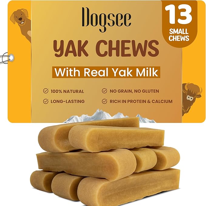 Dogsee Original Yak Cheese Himalayan Dog Chews 1lb (Small- 13 Bars) | 100% All Natural | Dog Treats Small Breed | Dog Chews Long Lasting for Aggressive Chewers | High Protein | Dental Sticks-Mewly Pet