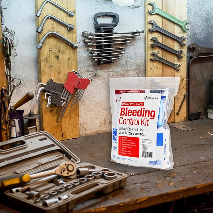 First Aid Only 91134 Critical Essentials Bleeding Control Kit for Limb & Torso Wounds, 8 Pieces-Mewly Pet