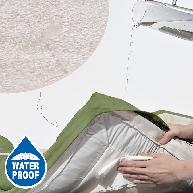 Comfort Expression Small Dog Beds Waterproof Orthopedic Foam Dog Sofa Beds for Medium Dogs Comfy Pet Bed with Washable Removable Cover & Non-Slip Bottom(Small,Light Green)-Mewly Pet