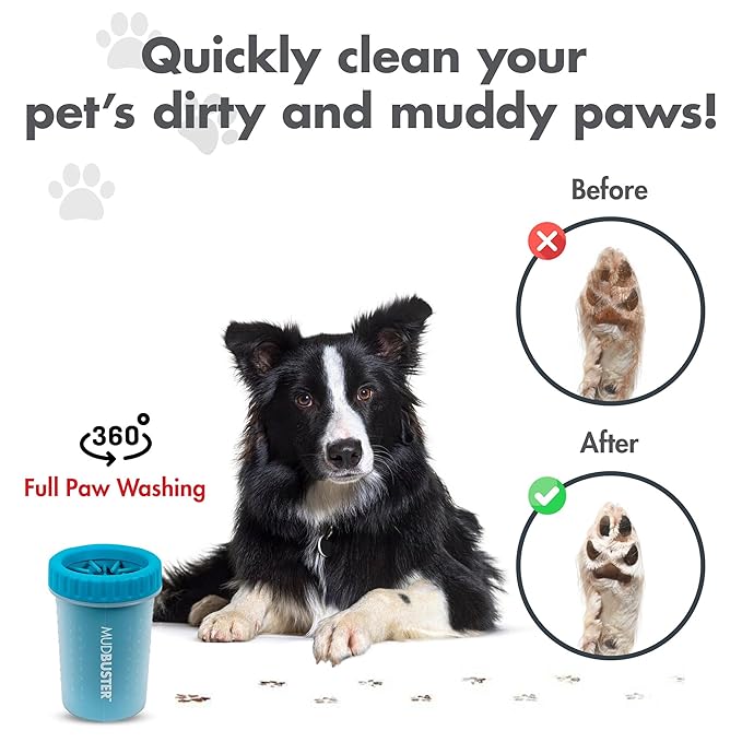 Dexas MudBuster Portable Dog Paw Cleaner, Medium, Blue - Premium Quality Pet Supplies and Accessories-Mewly Pet