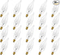 E12 Candle Light Bulbs 60W, Warm White 2700K Dimmable Chandelier Light Bulbs for Ceiling Fan or Pendants, CA10 Clear Candelabra Gold Base Bulbs, 20 Pack