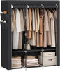SONGMICS Portable Closet, Wardrobe Closet Organizer with Cover, 3 Hanging Rods and Shelves, 4 Side Pockets, 51.2 x 17.7 x 65.7 Inches, Large Capacity for Bedroom, Living Room, Ink Black URYG092B02