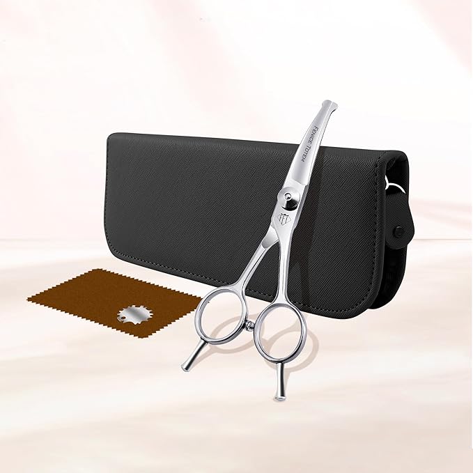 Dog Grooming Scissors: 4.75" Pet Curved Shears Made Of Advanced Stainless Steel Alloy for Trimming Dogs Cats and Other Pets Face and Paws-Mewly Pet