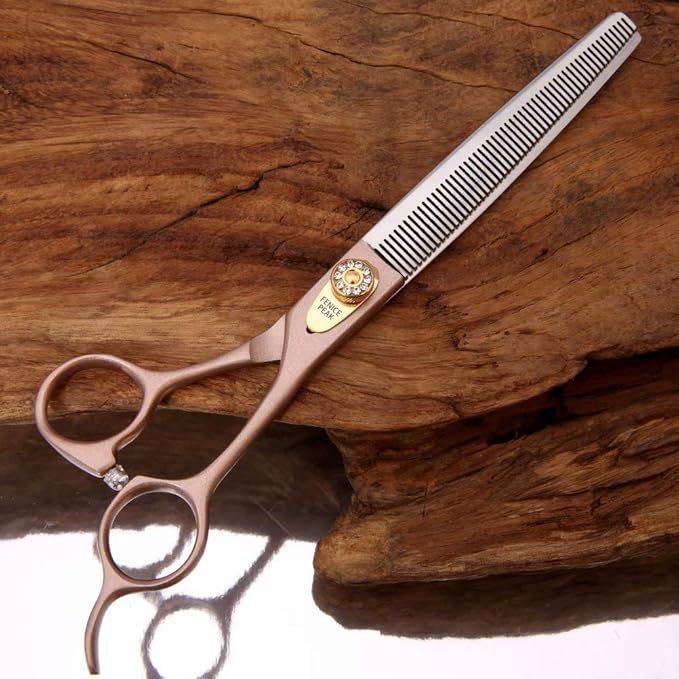Fenice Peak Professional Thinning Scissors for Dog Cat 7/7.5'' Pet Grooming Scissors 440C Stainless Steel Thinning Shears for Dogs 50/56 Teeth-Mewly Pet
