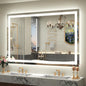 50x 40 LED Lighted Bathroom Mirror for Wall, Large Vanity Mirror with Lights, Dimmable, Anti-Fog, Shatter-Proof, ETL Listed (Front + Backlit)