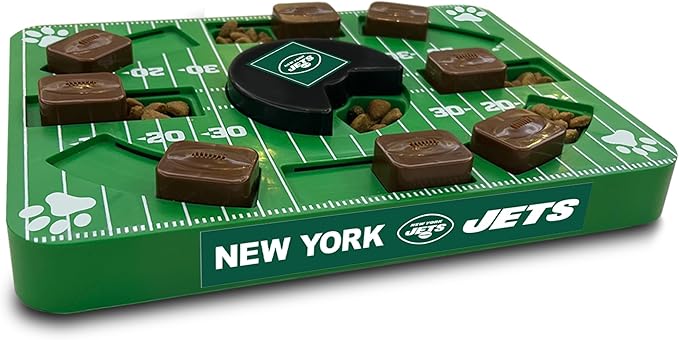 Pets First NFL New York Jets Puzzle, Interactive Dog Treat Puzzle Toy-Mewly Pet
