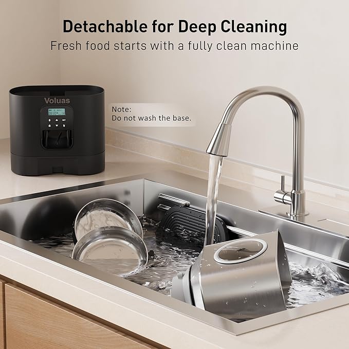 VOLUAS Automatic Cat Feeders for Two Cats,Stainless Steel 5L Pet Feeder for Cats and Dogs Timed Cat Feeder Pet Dry Food Dispenser, Silver Black-Mewly Pet