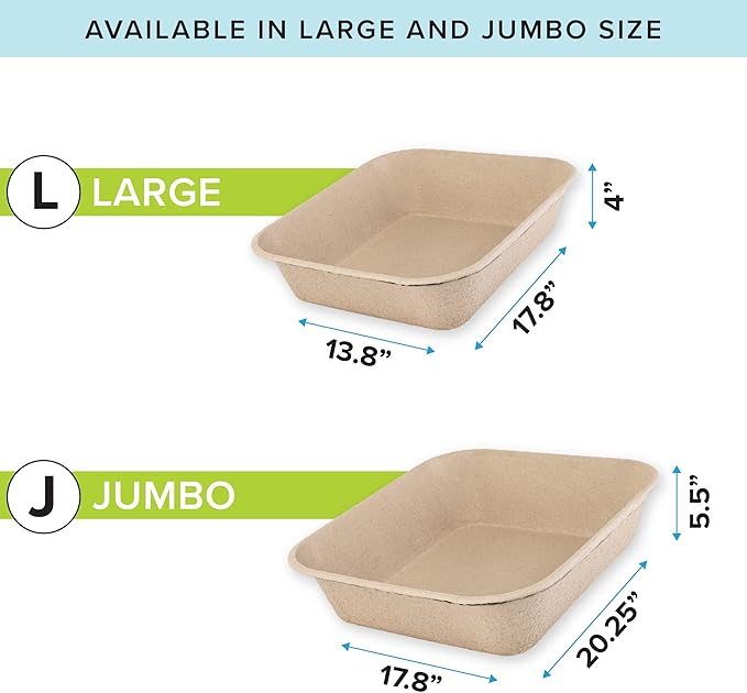 Kitty Sift (6-Pack) Disposable Cat Litter Box, Sustainable, Clean - Large, 6-Pack-Mewly Pet