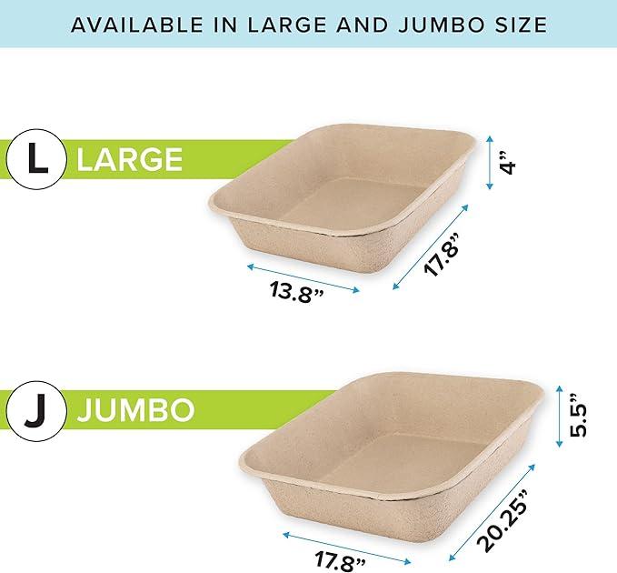 Kitty Sift (6-Pack) Disposable Cat Litter Box, Sustainable, Clean - Jumbo, 6-Pack-Mewly Pet