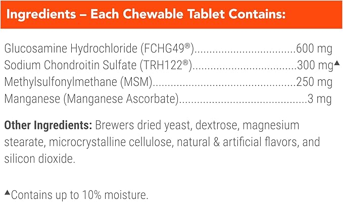Nutramax Cosequin for Dogs Joint Health Supplement, Contains Glucosamine for Dogs, Plus Chondroitin and MSM, Supports Healthy Joints, For All Breeds and Sizes, Chewable Tablets, 132 Count-Mewly Pet
