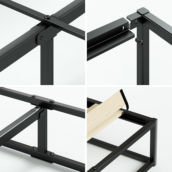 Zinus Joseph 10 Inch Platform Bed Frame, Wood Slat Support, No Box Spring Needed, Eco Friendly WonderBox(TM) Packaging, Easy Assembly, Black, Queen