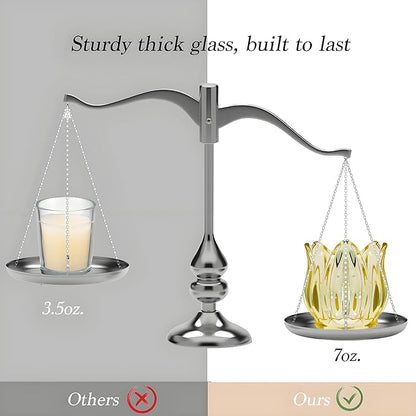 Tulip Votive Candle Holders Set of 12, Tea Light Candle Holder Glass for Table Centerpiece, Tealight Candle Holders for Wedding Déco, Birthday, Anniversary, Parties, and Holiday (Glod)