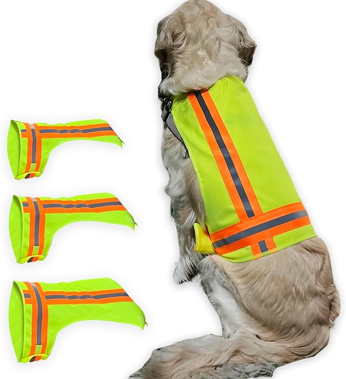 Reflective Dog Vest: Hi-Visibility Safety Gear for Outdoors. Safeguard Your Dog with Easy to wear Adjustable Reflective Vest Jacket (Medium)-Mewly Pet