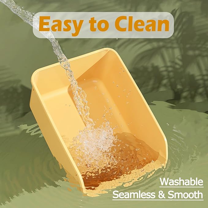 SpaceTime Large Cat Litter Box with High Sides,Cat Boxes for Indoor Cats,Cat Litter Pan for Kitty,Litter Box with Low Entry,Easy to Clean,Anti-Splashing(Cream White)-Mewly Pet