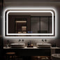 LED Bathroom Mirror, 60"x 30" LED Mirror with Lights for Bathroom, Lighted Vanity Mirrors for Wall, Anti-Fog, Dimmable, Tempered Glass, Memory Function, 3 Colors, Safe Use (White)