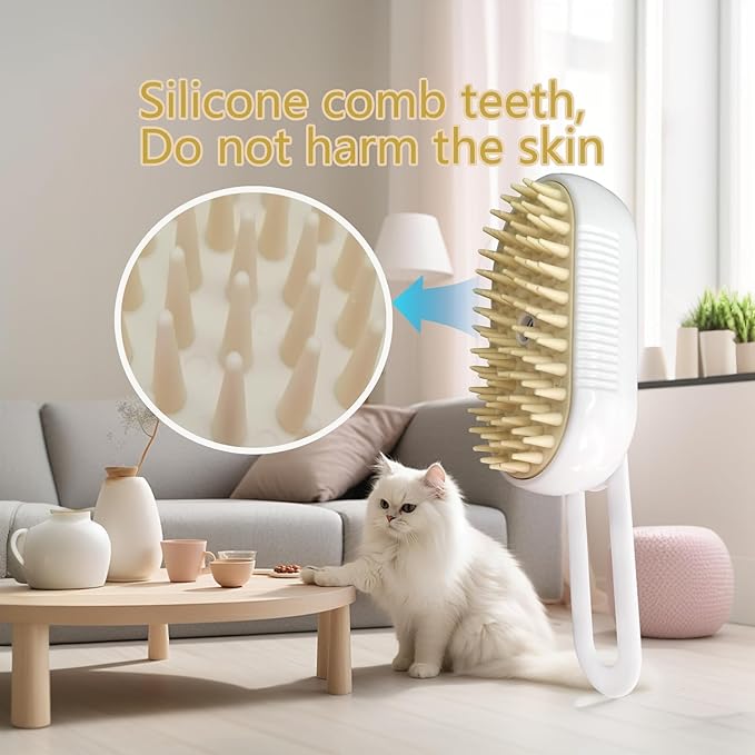 Cat Hair Brush, Dog Hair Brush, Cat Steam Brush, Rechargeable Steam Brush for Cats and Dogs, Skin Friendly Deshedding Grooming Tool for Dogs Cats With Pet Supplies Accessories-Mewly Pet