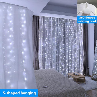 ZSJWL 300 LED White Curtain Lights, 9.8x9.8Ft DIY Windows Fairy String Lights with Remote 8 Modes Timer for Bedroom, USB Plug in Fairy Curtain Lights for Indoor Outdoor Weddings Party Garden Wall