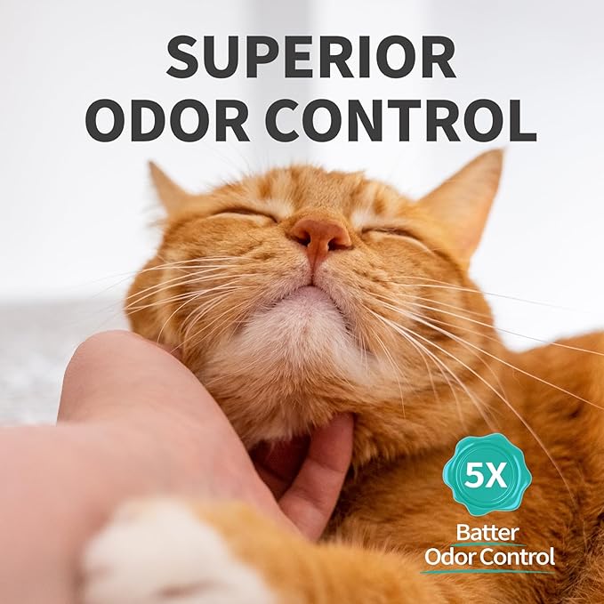 Cat Litter Crystals No Clumping Odor Control Kitty Litter Non-Clumping No scooping Low Dust, Low Tracking, Dehydrates Waste Cologne - 25.8 lbs (6 x 4.3 lb Packs)-Mewly Pet