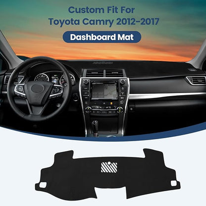 Dashboard Cover Mat Custom Fit for Toyota Camry 2012-2017 Dash Cover Nonslip Dash Mat Protector Sunshade No Glare Black