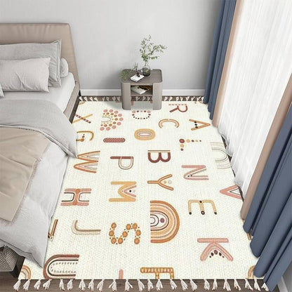 Boho Rug Rainbows Terracotta Colors Neutral Nursery Art Scandinavian Chic Area Washable Hallway Runner Meditation Mat Minimalist Home Decor for Living Room Bedroom Playroom Classroom, 3'x5
