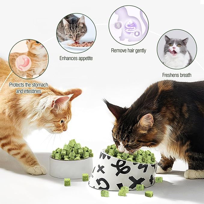 50g Cat Grass Teething Treat, Delicious Cat Grass Teething Snack Edible Cats Chew Toy for Teeth Cleaning and Hairball Removal-Mewly Pet