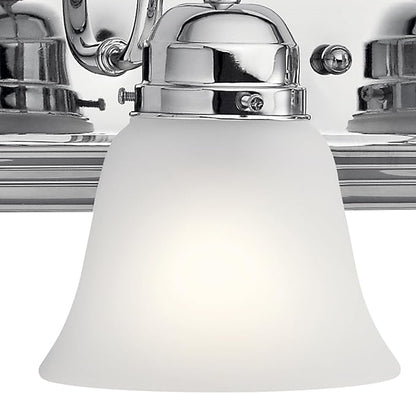 Kichler 36" Bathroom Vanity Light with Satin Etched Glass, 5-Light Traditional Design in Tannery Bronze, (36"x8"x8"), 5339CHS