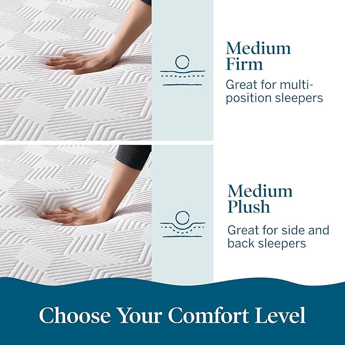 Lucid 8 Inch Memory Foam Mattress - Medium Plush Feel - Infused with Refreshing Bamboo Charcoal and Cooling Gel - Bed in a Box - Temperature Regulating - Pressure Relief - Breathable - Twin XL Size