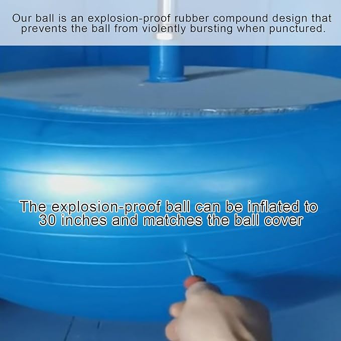 30inch Giant Herding Ball with Cover Anti Burst Ball Please Watch VCR for How to Inflation Horse Toys for Horses Stall Entertainment Play, Pump Included(Stylish)-Mewly Pet