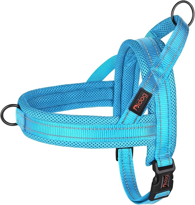 Didog No Pull Dog Harness with Soft Mesh Padded,Reflective & Quick Fit Light Weight Dog Strap Vest Harness,Easy for Walking Training (XS:Chest 15-18", Mesh-Blue)-Mewly Pet