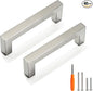 Cabinet Pulls Brushed Nickel Cabinet Handles Square Drawer Pulls, 40 Pack 3-3/4 Inch Stainless Steel Kitchen Door Cupboard Cabinet Handles, Cabinet Hardware Drawer Handles, 96mm Hole Centers