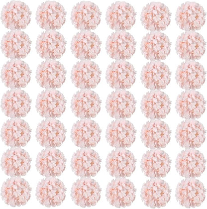 Auihiay 64pcs Hydrangea Artificial Flowers, Silk Hydrangea Heads with Stems, Pink Hydrangea Flowers for DIY Wedding Centerpiece Baby Shower Home Party Decor (Pink)