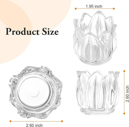 GOLDEAL 24Pcs Votive Candle Holders,Clear Thick Glass Tea Light Candle Holder Bulk,Tealight Candle Jars for Wedding Table Decor,Party Supplies,Bridal Shower,Baby Shower,Tables Centerpieces