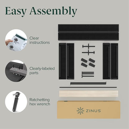 ZINUS Curtis Upholstered Platform Bed Frame, Mattress Foundation, Wood Slat Support, No Box Spring Needed, Eco Friendly WonderBox (TM) Packaging, Dark Grey, Full