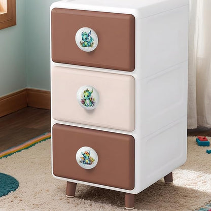 8 Pack Cute Dinosaur Ceramics Knob Handle Safari Animal Nursery Kids Room Dresser Cabinet Drawer Pulls and Knobs