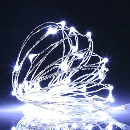 Homemory 2 Pack 20 Ft 60 LED Fairy Lights Battery Operated String Lights with Remote Waterproof 8 Modes Firefly Twinkle Christmas Lights for Christma Tree Wreath Decorations(Cool White)