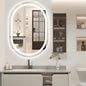 LED Oval Bathroom Mirror 40"x24" Oval Bathroom Vanity Mirror for Wall Anti-Fog 3 Colors & Dimmable Bathroom Mirror for Over Sink with Lights Memory Function Shatterproof LED Mirror