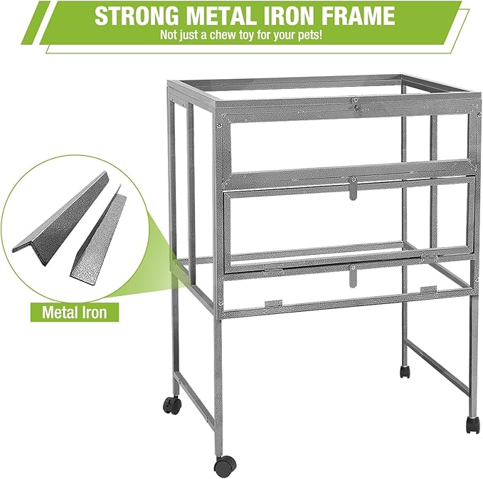 GUTINNEEN Guinea Pig Cage Hamster House with Anti-Chewing Metal Frame Rat Cage with Wheels and Storage-Mewly Pet