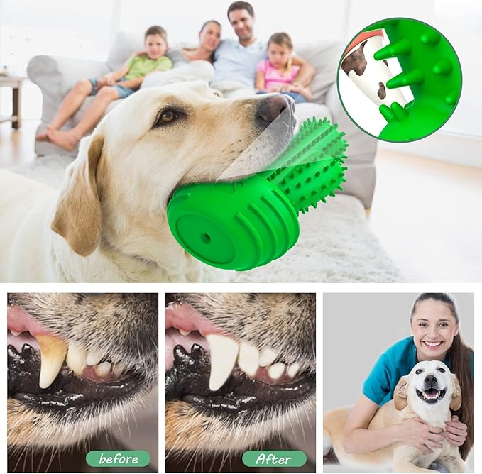 Dog Chew Toys Dog Toothbrush Stick Teeth Cleaning Brush Dental for Medium Large Dog, Puppy Christmas,Easter Birthday Gifts,Outdoor Squeaky Toys for Aggressive Chewers Tough Toys Interactive-Mewly Pet